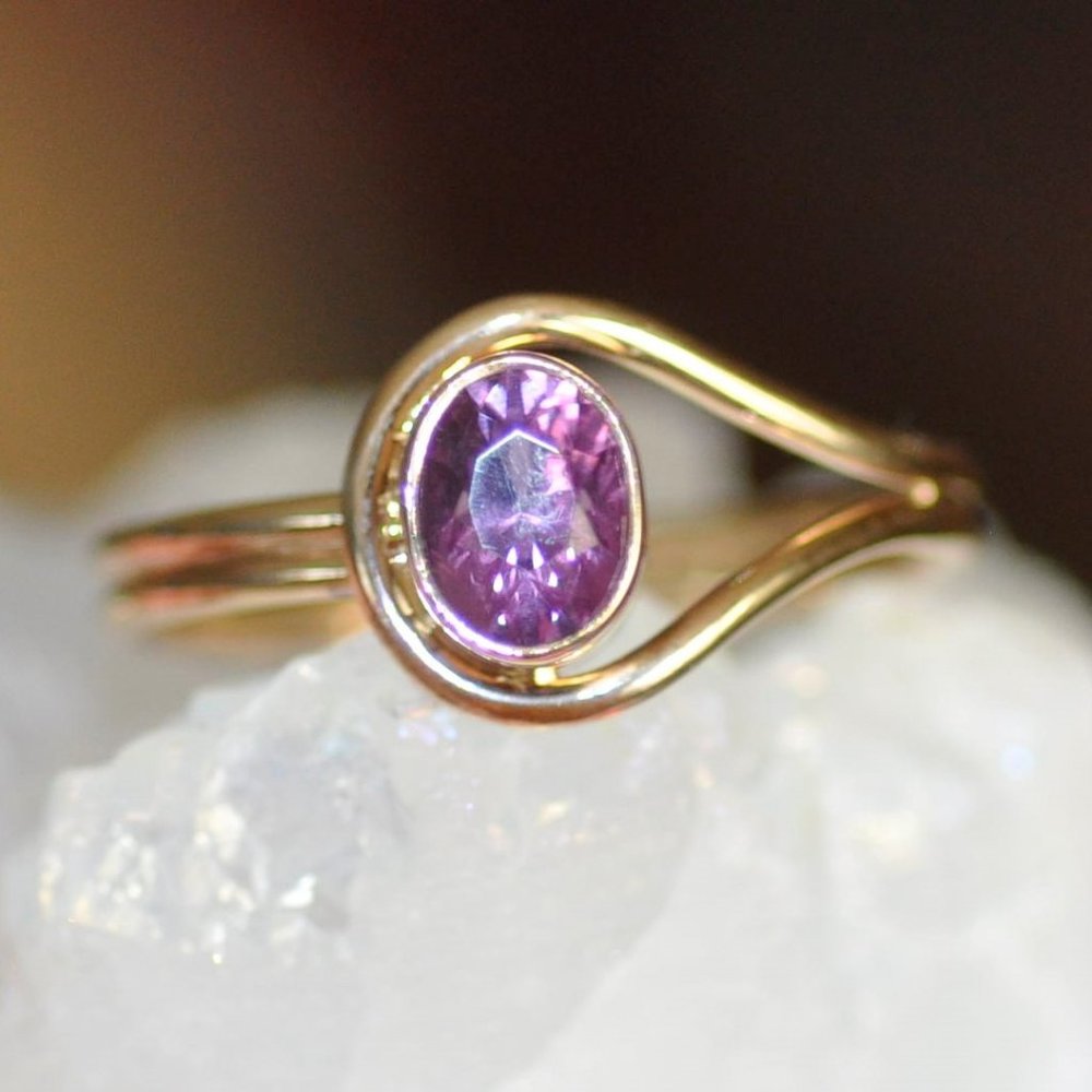 Raspberry Spinel 14K Yellow Gold Custom Ring